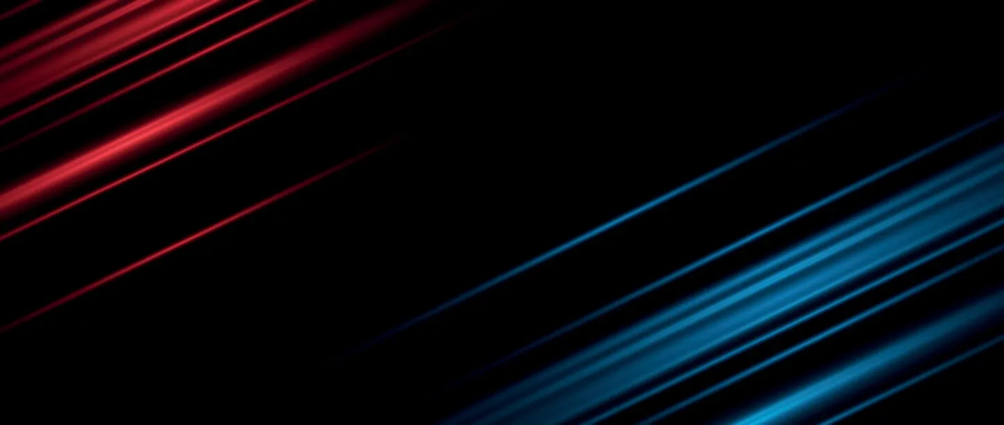 Red and blue graphic on black background symbolizing first responders.