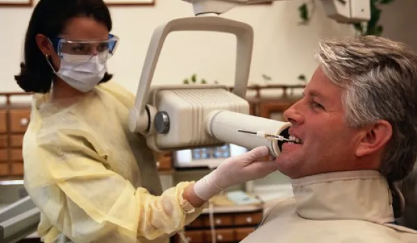 Dental Hygienist taking an x-ray