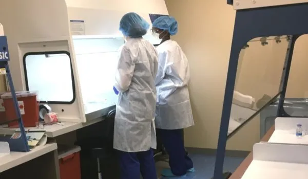 Students working in the Pharmacy Technician lab