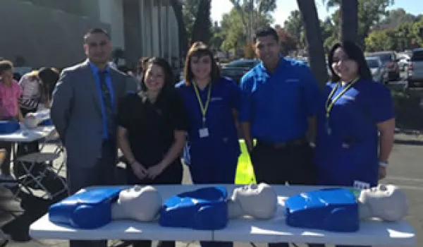 Students at Concorde's N. Hollywood campus providing CPR training.